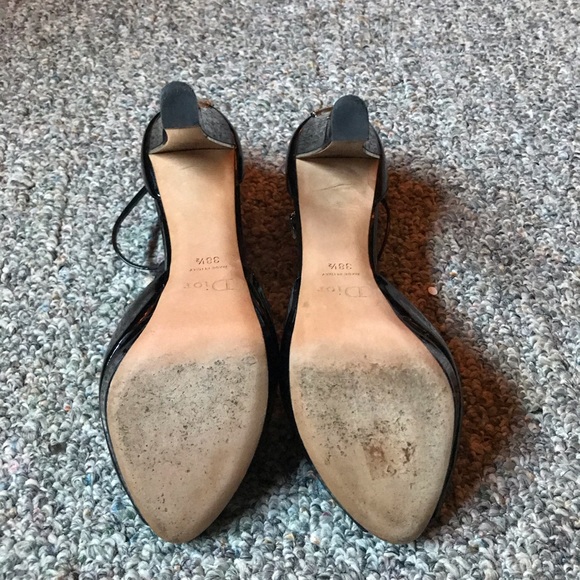 Black and Gold Dior Pumps with Open Toe - Picture 3 of 6